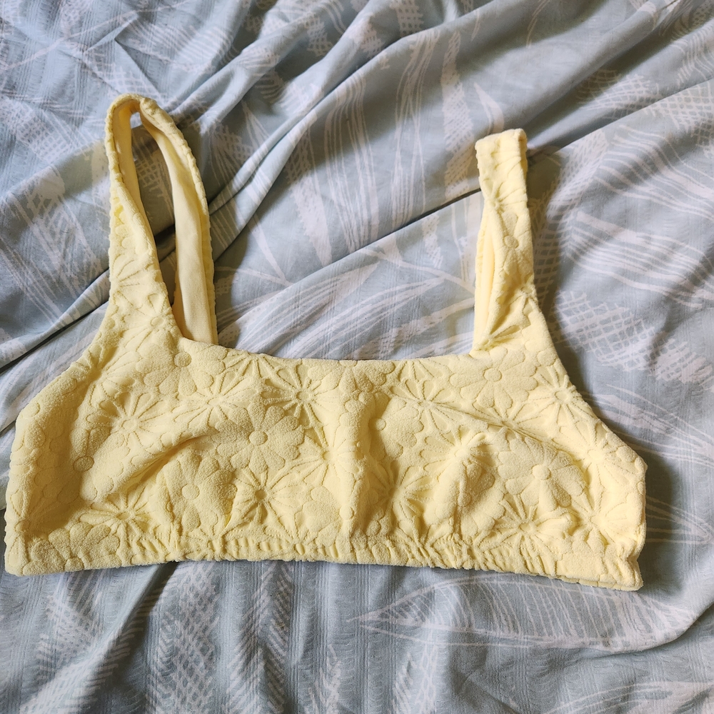 Ardene Light Yellow Floral Bikini Top